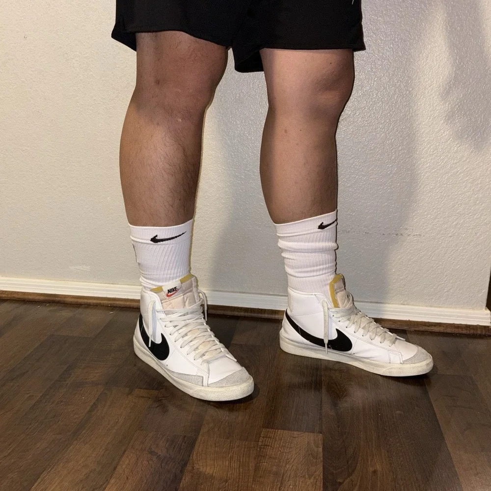 Nike NBA Elite Knee Socks White Black Power Player Team Issued On Court